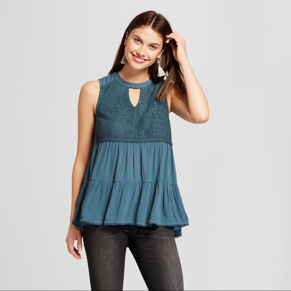 Knox Rose teal boho tank size Small